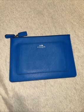 Coach Blue Leather Travel Pouch